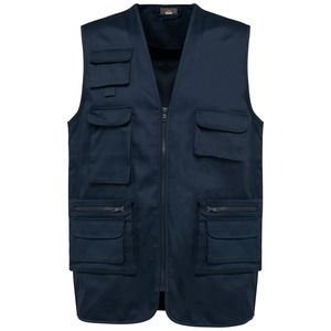 WK. Designed To Work WK609 - Gilet polycoton multipoches doublé unisexe Navy