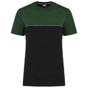 WK. Designed To Work WK304 - T-shirt bicolore écoresponsable manches courtes unisexe Black/Forest Green