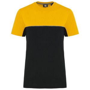 WK. Designed To Work WK304 - T-shirt bicolore écoresponsable manches courtes unisexe Black / Yellow