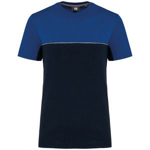 WK. Designed To Work WK304 - T-shirt bicolore écoresponsable manches courtes unisexe Navy / Royal Blue