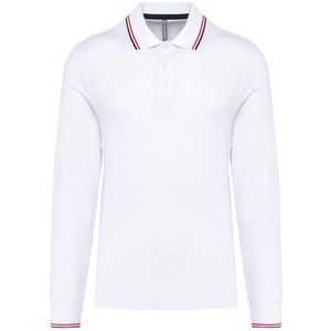 Kariban K280 - Polo maille piquée manches longues homme White / Navy / Red