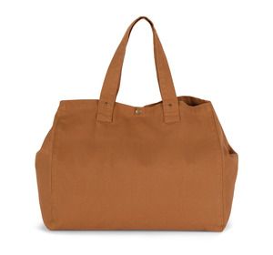 Kimood KI3208 - Sac de shopping en coton délavé Washed Caramel Coffee