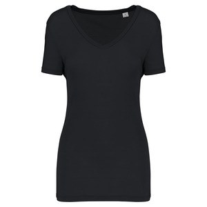 Kariban KNS323 - T-shirt Lyocell TENCEL™ col V manches courtes femme - 145 g Black