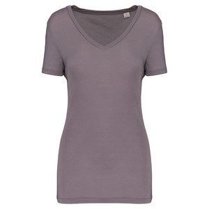 Kariban KNS323 - T-shirt Lyocell TENCEL™ col V manches courtes femme - 145 g Metal Grey