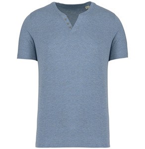 Kariban KNS302 - T-shirt écoresponsable henley manches courtes homme - 140 g Cool Blue Heather