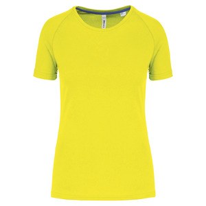 Proact PA4013 - T-shirt de sport à col rond recyclé pour femme Fluorescent Yellow