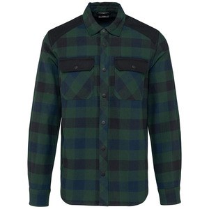 WK. Designed To Work WK520 - Chemise à carreaux avec poches homme Forest Green / Navy Checked / Black