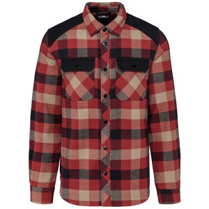 WK. Designed To Work WK520 - Chemise à carreaux avec poches homme Red / Dark Beige Checked / Black