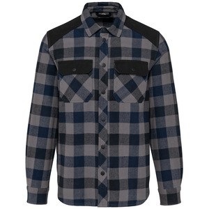 WK. Designed To Work WK520 - Chemise à carreaux avec poches homme Storm Grey / Navy Checked / Black