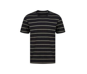 FRONT ROW FR136 - Tee-shirt marinière Black/ Khaki