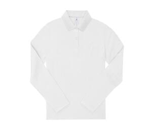 B&C BCW462 - Polo femme manches longues 180 White