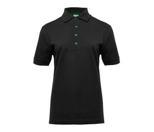 BLACK&MATCH BM101 - Polo femme boutons contrastés Black/ Kelly Green