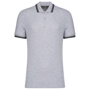 Kariban K272 - Polo homme manches courtes à rayures Oxford Grey/ Black