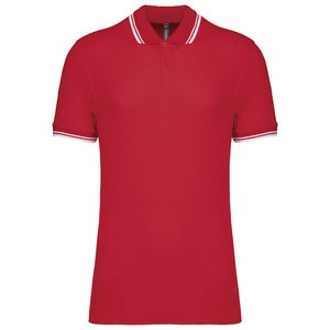 Kariban K272 - Polo homme manches courtes à rayures Red / White