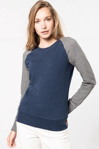 Kariban K492 - Sweat-shirt BIO bicolore col rond manches raglan femme