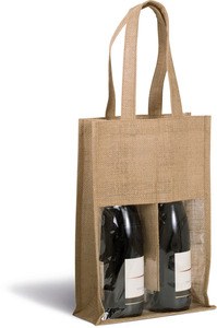 Kimood KI0268 - Sac porte bouteilles en jute