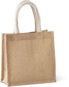 Kimood KI0272 - Sac style cabas en toile de jute - petit modèle